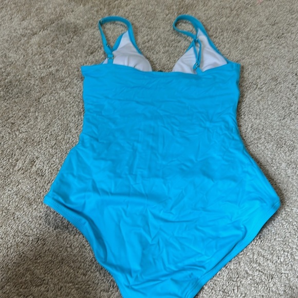Tommy Bahama Blue Ruched Middle Swimsuit Size 8 - Picture 3 of 6